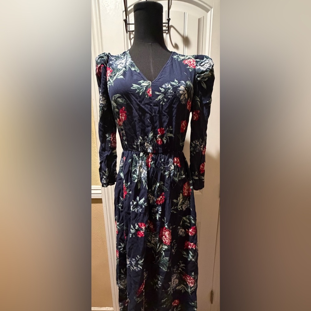 Banana Republic Navy Floral Dress